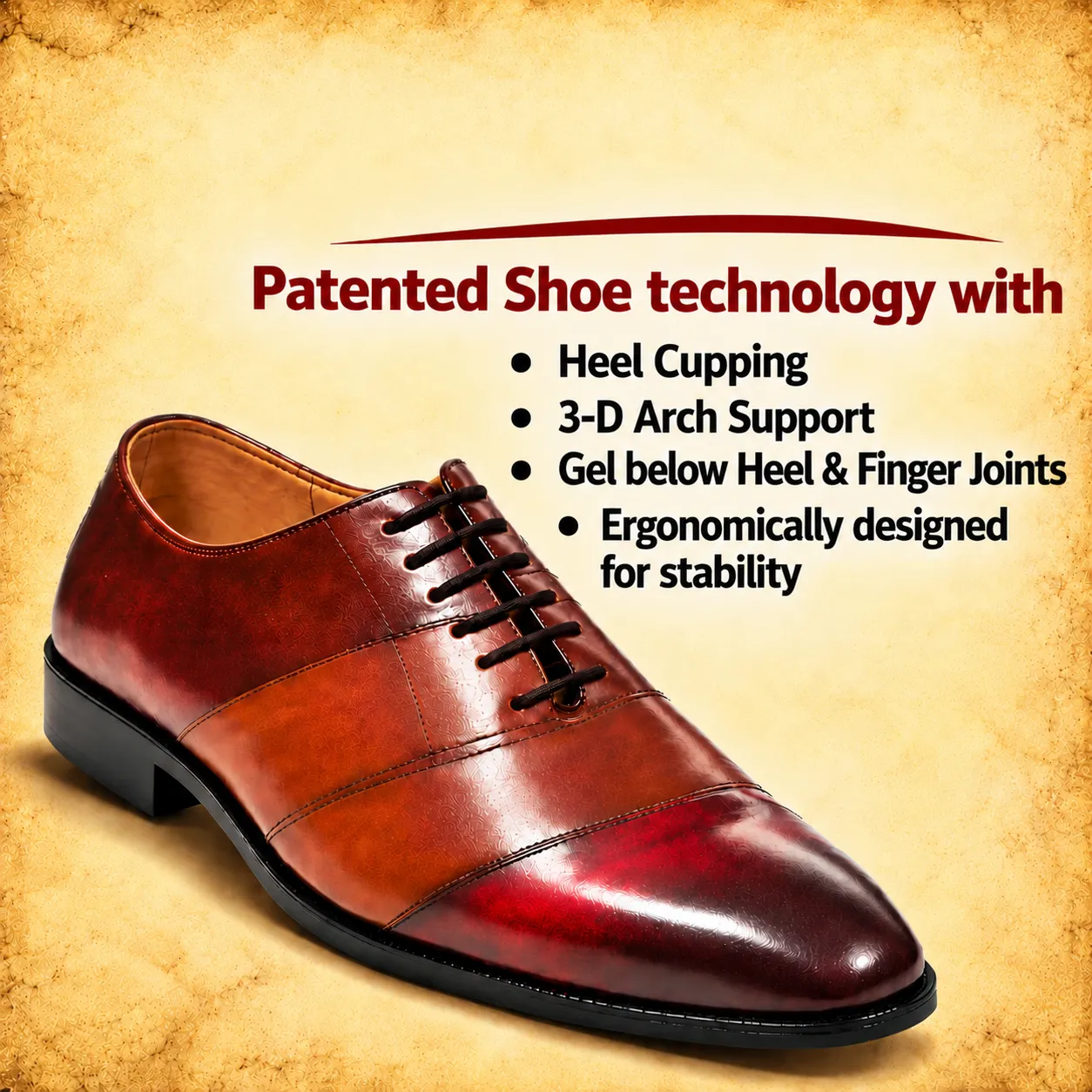SHUNOX Burgundy Oxford Shoe Mobile Banner